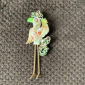 Lind Gal Quetzal Bird Brooch